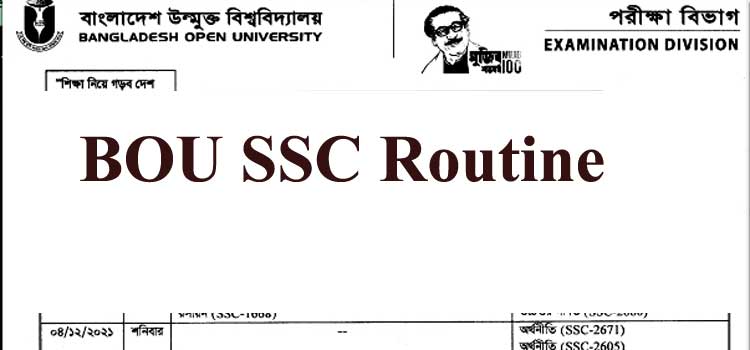 BOU SSC Routine 2021 Image – Open University Bangladesh